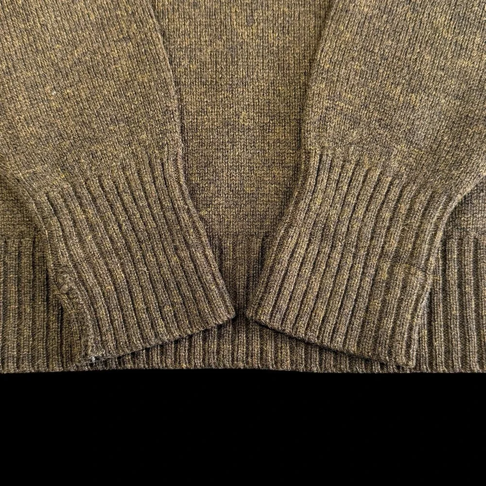 Pendleton Men's Washable Shetland Wool Crew Neck Sweater Brown Medium